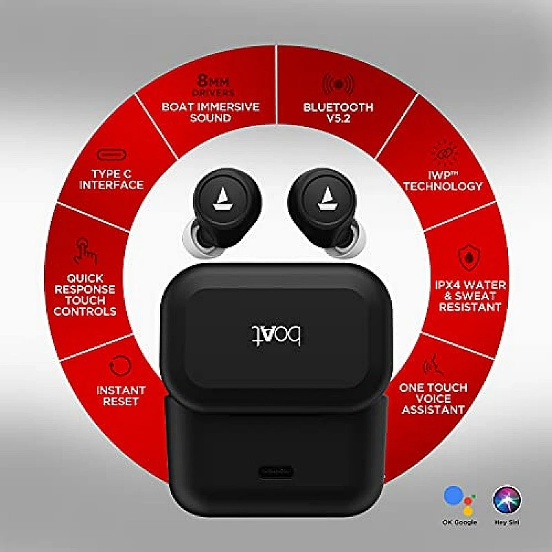 boAt Airdopes 501 ANC Truly Wireless Bluetooth in Ear Earbuds with Mic (Black) boAt Airdopes 501 ANC Truly Wireless Bluetooth in Ear Earbuds with Mic (Black)