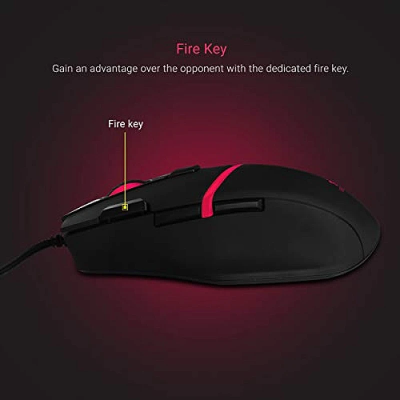 Zebronics Zeb-Tempest Plus 8-Button Wired Gaming Mouse with Rapid Fire Key, 6400 DPI Sensor, Rubber Finish, RGB Lights Zebronics Zeb-Tempest Plus 8-Button Wired Gaming Mouse with Rapid Fire Key, 6400 DPI Sensor, Rubber Finish, RGB Lights