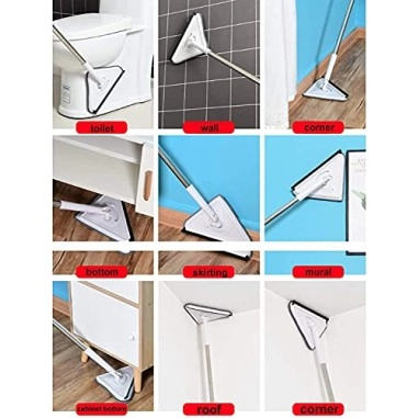 AIRTREE Rotatable Triangle Mop with Long Handle, Microfiber Flat Floor mop Rotatable Cleaning Brush Glass Wiper Window (Multicolor) AIRTREE Rotatable Triangle Mop with Long Handle, Microfiber Flat Floor mop Rotatable Cleaning Brush Glass Wiper Window (Multicolor)