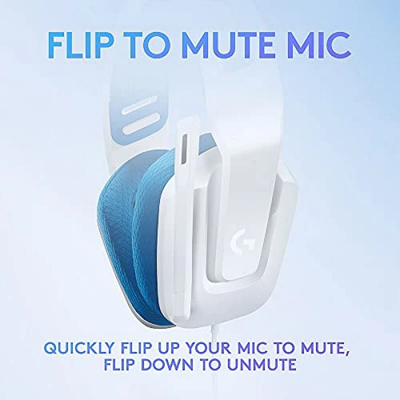 Logitech G335 Lightweight Gaming Wired Over Ear Headphones with Mic White Logitech G335 Lightweight Gaming Wired Over Ear Headphones with Mic White