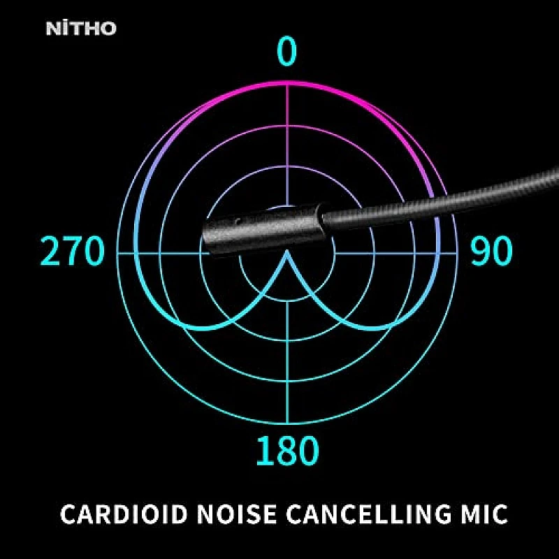 Nitho Titan PRO 7.1 Surround Gaming Headset with Cardioid Microphone Over-Ear Wired Gaming Headphones with RGB LED Black Nitho Titan PRO 7.1 Surround Gaming Headset with Cardioid Microphone Over-Ear Wired Gaming Headphones with RGB LED Black