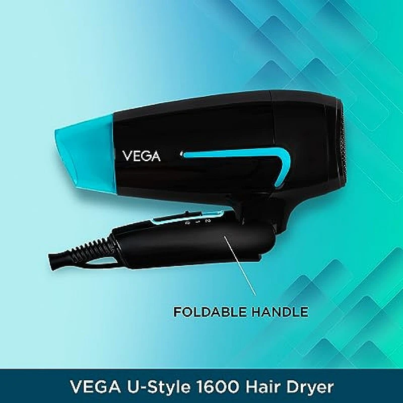 Vega Hair Dryer For Women and Men With Cool Shot Button, (U-Style Dryer 1600 Watts, Vhdh-24),Black Vega Hair Dryer For Women and Men With Cool Shot Button, (U-Style Dryer 1600 Watts, Vhdh-24),Black