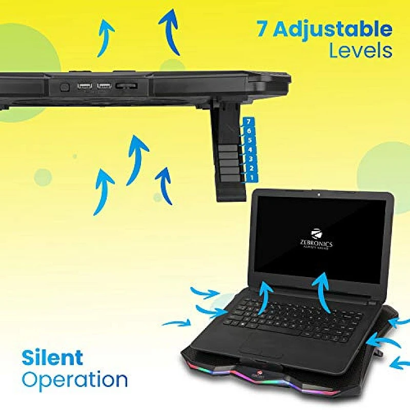 ZEBRONICS Zeb-NC7000 USB Powered Laptop Cooling Pad for Laptops Black ZEBRONICS Zeb-NC7000 USB Powered Laptop Cooling Pad for Laptops Black