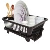 Cutting EDGE Polyethylene Durable Kitchen Sink Dish Rack Drainer Washing Basket with Tray (Dark Brown, Side Tray)(Small Size) Cutting EDGE Polyethylene Durable Kitchen Sink Dish Rack Drainer Washing Basket with Tray (Dark Brown, Side Tray)(Small Size)