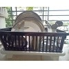 Cutting EDGE Polyethylene Durable Kitchen Sink Dish Rack Drainer Washing Basket with Tray (Dark Brown, Side Tray)(Small Size) Cutting EDGE Polyethylene Durable Kitchen Sink Dish Rack Drainer Washing Basket with Tray (Dark Brown, Side Tray)(Small Size)