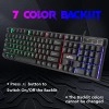 RPM Euro Games Gaming Keyboard Wired 7 Color LED Illuminated And Spill Proof Keys, Black, Medium