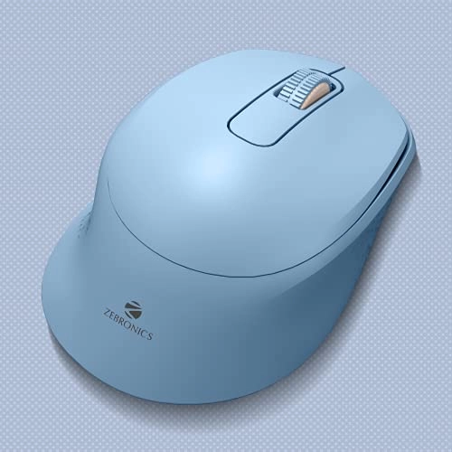 ZEBRONICS Zeb-AKO Wireless Mouse, 2.4GHz with USB Nano Receiver, High Precision Optical Tracking, 3 Buttons, (Blue) ZEBRONICS Zeb-AKO Wireless Mouse, 2.4GHz with USB Nano Receiver, High Precision Optical Tracking, 3 Buttons, (Blue)