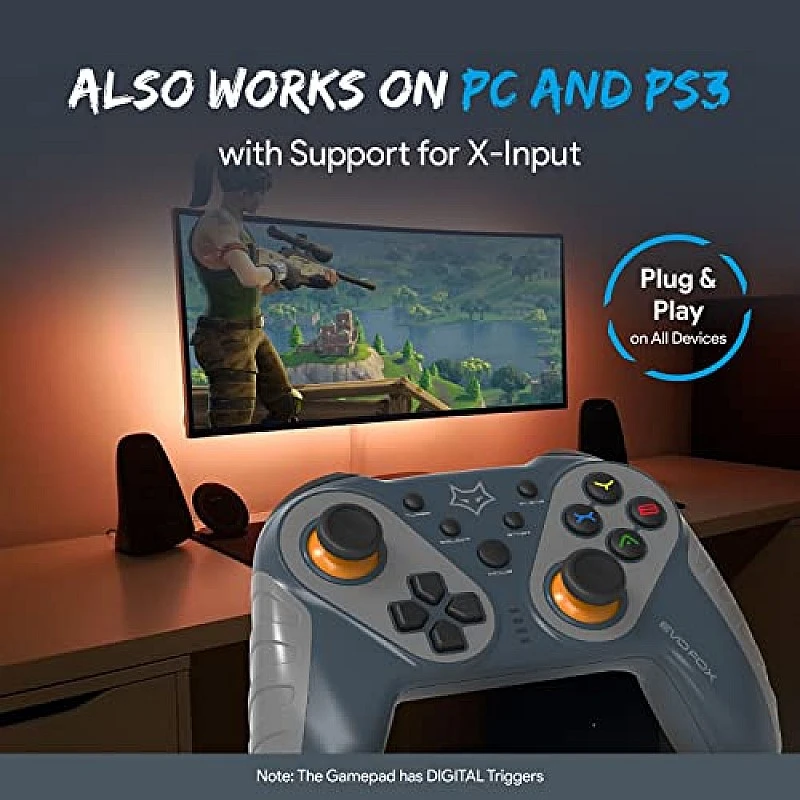 EvoFox Elite Ops Wireless Gamepad for Google TV and Android TV 8+ Hours of Play Time (Dusk Grey) EvoFox Elite Ops Wireless Gamepad for Google TV and Android TV 8+ Hours of Play Time (Dusk Grey)