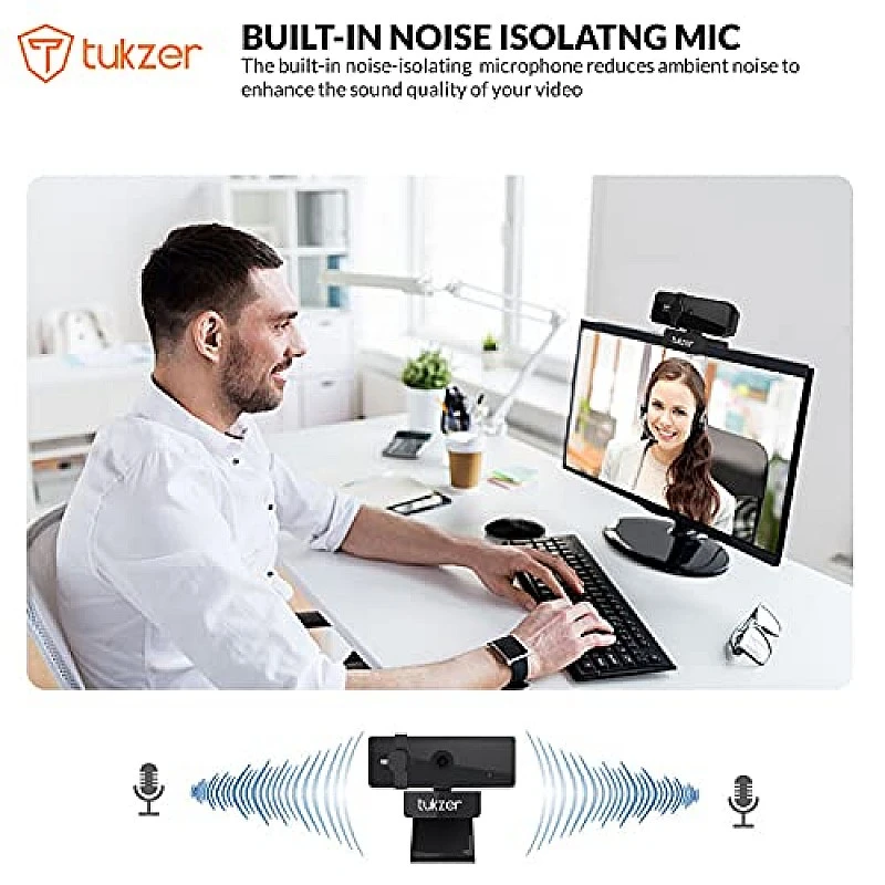 Tukzer 2.1 MP Full HD 1080P Web Camera CMOS Webcam with Microphone 360° Rotatable Tripod Ready Mount Plug-n-Play USB for Windows Mac (C01) Tukzer 2.1 MP Full HD 1080P Web Camera CMOS Webcam with Microphone 360° Rotatable Tripod Ready Mount Plug-n-Play USB for Windows Mac (C01)