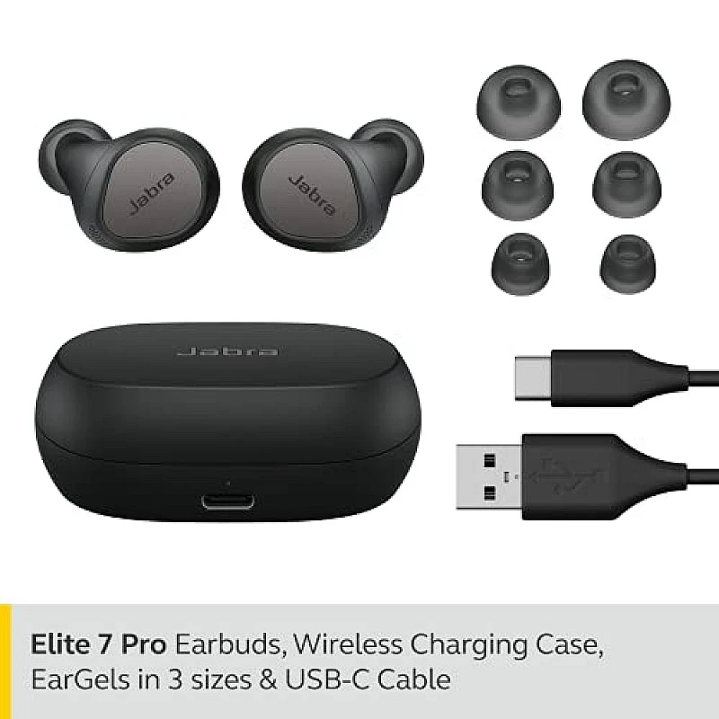 Jabra Elite 7 Pro in Ear Bluetooth Truly Wireless in Ear Earbuds with Mic (Black) Jabra Elite 7 Pro in Ear Bluetooth Truly Wireless in Ear Earbuds with Mic (Black)