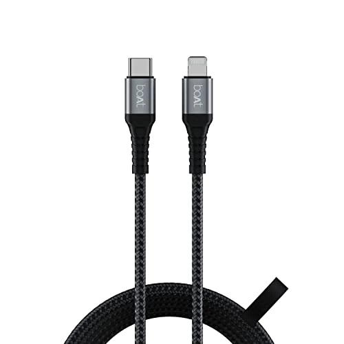 boAt LTG 650 type C To Lightning Apple Mfi Certified fast Charging Cable with Nylon Braiding and 480mbps Data Sync boAt LTG 650 type C To Lightning Apple Mfi Certified fast Charging Cable with Nylon Braiding and 480mbps Data Sync