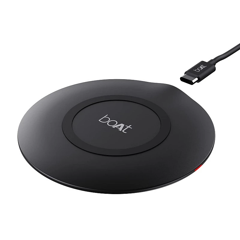 boAt floAtpad 350 Qi Certified Wireless Charger with 6mm Transmission Range, Smart IC Protection Against Damage Carbon Black boAt floAtpad 350 Qi Certified Wireless Charger with 6mm Transmission Range, Smart IC Protection Against Damage Carbon Black