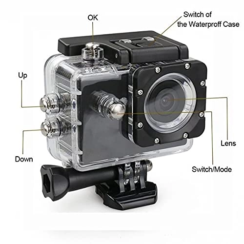TechKing Full HD 1080p Action Camera Waterproof Sport Camera with 2 Inch LCD Screen, Optical 16MP 170 Degree (Black) TechKing Full HD 1080p Action Camera Waterproof Sport Camera with 2 Inch LCD Screen, Optical 16MP 170 Degree (Black)