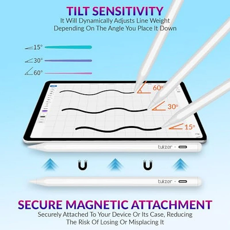 Tukzer 5-Replacement Tip Compatible with Tukzer Stylus Pen for iPad Palm Rejection, 2nd Gen Tukzer 5-Replacement Tip Compatible with Tukzer Stylus Pen for iPad Palm Rejection, 2nd Gen