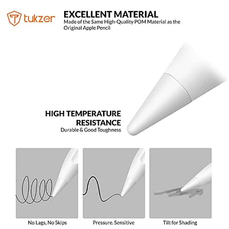 Tukzer 5-Replacement Tip Compatible with Tukzer Stylus Pen for iPad Palm Rejection, 2nd Gen Tukzer 5-Replacement Tip Compatible with Tukzer Stylus Pen for iPad Palm Rejection, 2nd Gen