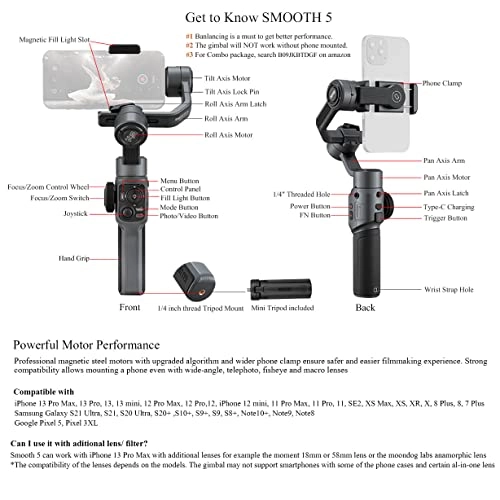 zhi yun Smooth 5 3-Axis Focus Pull & Zoom Capability Handheld