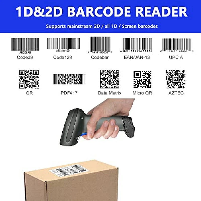 LENVII CW200 Bluetooth & Wireless 2D Barcode Scanner Handheld QR Code Scanner USB Wired 1D Barcode Reader 3 in 1 LENVII CW200 Bluetooth & Wireless 2D Barcode Scanner Handheld QR Code Scanner USB Wired 1D Barcode Reader 3 in 1