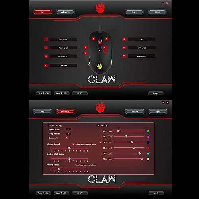 CLAW Chuff Wired Gaming Mouse, 6400 DPI with 7 Programmable Buttons via Customization Software CLAW Chuff Wired Gaming Mouse, 6400 DPI with 7 Programmable Buttons via Customization Software