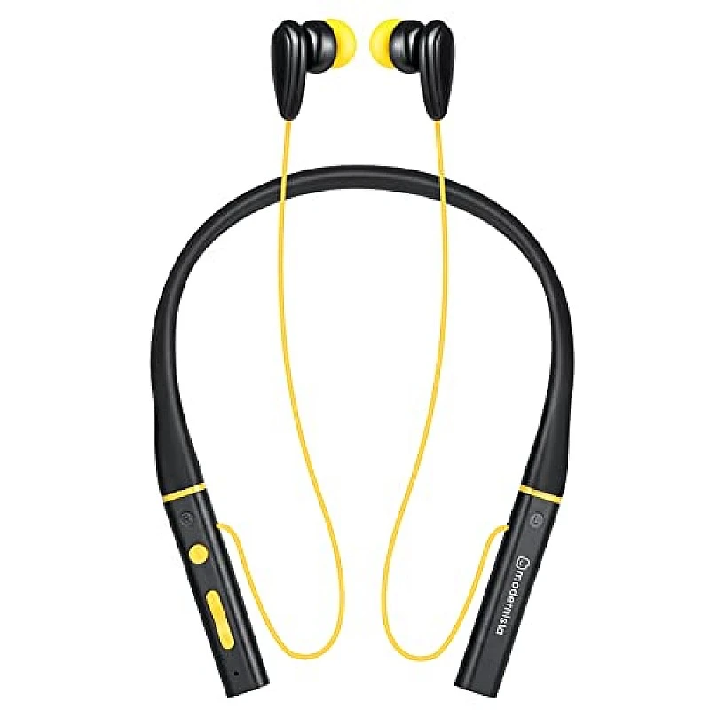 Modernista PowerBass 200 Bluetooth 5.0 Wireless Neckband in Ear Earphones Mic (Yellow) Modernista PowerBass 200 Bluetooth 5.0 Wireless Neckband in Ear Earphones Mic (Yellow)