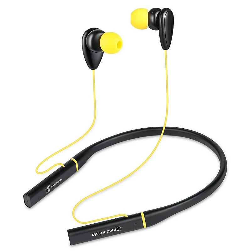 Modernista PowerBass 200 Bluetooth 5.0 Wireless Neckband in Ear Earphones Mic (Yellow) Modernista PowerBass 200 Bluetooth 5.0 Wireless Neckband in Ear Earphones Mic (Yellow)