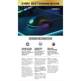 SteelSeries Rival 3 Wireless Gaming Mouse 400+ Hour Battery Life Black SteelSeries Rival 3 Wireless Gaming Mouse 400+ Hour Battery Life Black