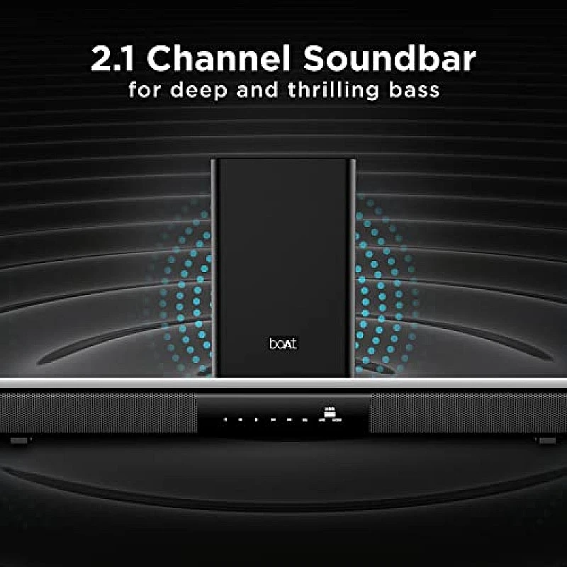 boAt Aavante Bar 1750 2.1 Channel Bluetooth Soundbar with 120W RMS Signature Sound, Wireless (Premium Black) boAt Aavante Bar 1750 2.1 Channel Bluetooth Soundbar with 120W RMS Signature Sound, Wireless (Premium Black)