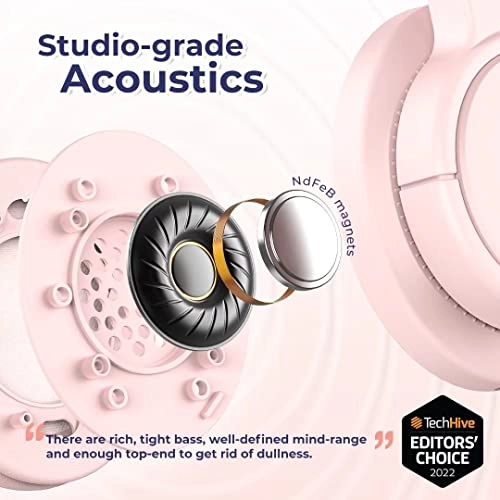 Tribit Headphones with Mic, Girls Headphones Wired Over Ear Headsets with Limited Volume 85dB/ 94dB, 3.5mm Jack Compatible Smartphones Tablet