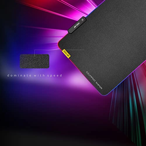 Ant Esports MP400 RGB Gaming Mouse Pad Anti-Slip Rubber Base with Waterproof Coating for Gamer Office Black