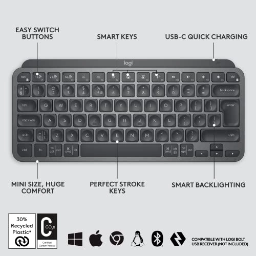 Logitech Mx Keys Mini Minimalist Wireless Illuminated Keyboard