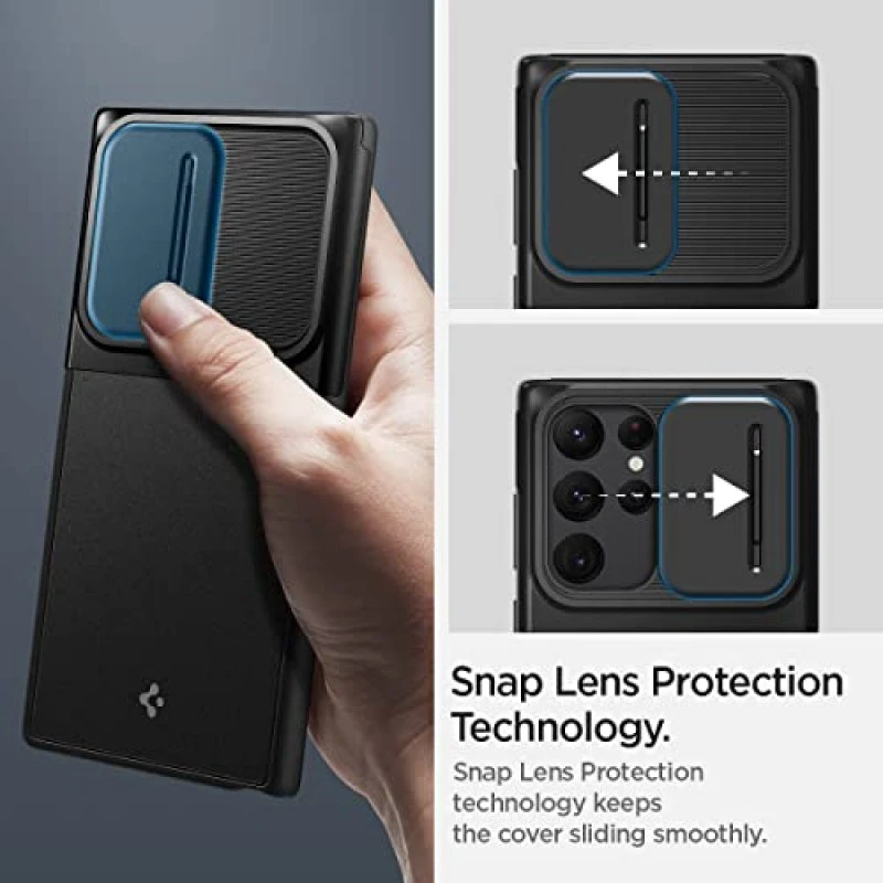 Spigen Optik Armor Back Cover Case Compatible with Galaxy S22 Ultra (TPU + Poly Carbonate Black) Spigen Optik Armor Back Cover Case Compatible with Galaxy S22 Ultra (TPU + Poly Carbonate Black)