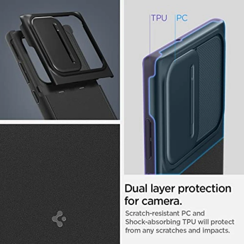 Spigen Optik Armor Back Cover Case Compatible with Galaxy S22 Ultra (TPU + Poly Carbonate Black) Spigen Optik Armor Back Cover Case Compatible with Galaxy S22 Ultra (TPU + Poly Carbonate Black)