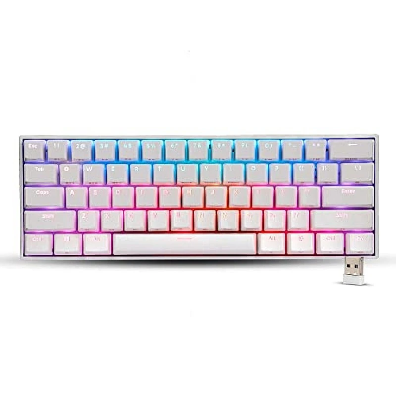 ZEBRONICS Zeb-Max Ninja 61 Keys Wireless Mechanical Keyboard With 3 Bluetooth Connections, 2.4Ghz Nano Receiver, Type C Wired ZEBRONICS Zeb-Max Ninja 61 Keys Wireless Mechanical Keyboard With 3 Bluetooth Connections, 2.4Ghz Nano Receiver, Type C Wired