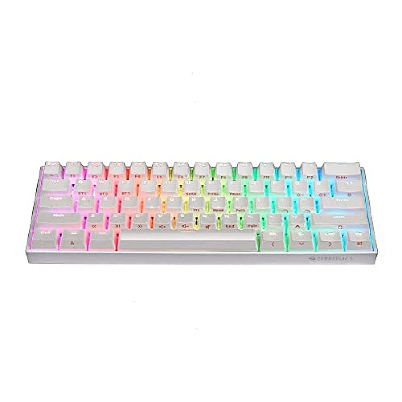 ZEBRONICS Zeb-Max Ninja 61 Keys Wireless Mechanical Keyboard With 3 Bluetooth Connections, 2.4Ghz Nano Receiver, Type C Wired ZEBRONICS Zeb-Max Ninja 61 Keys Wireless Mechanical Keyboard With 3 Bluetooth Connections, 2.4Ghz Nano Receiver, Type C Wired