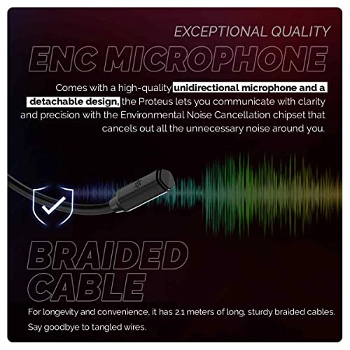 Cosmic Byte Proteus Headset Dual Input USB and 3.5mm, 7.1 Surround Sound, RGB LED, ENC Microphone Black Cosmic Byte Proteus Headset Dual Input USB and 3.5mm, 7.1 Surround Sound, RGB LED, ENC Microphone Black