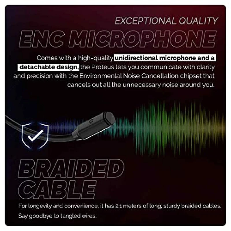 Cosmic Byte Proteus Headset Dual Input USB and 3.5mm, 7.1 Surround Sound, RGB LED, ENC Microphone Black Cosmic Byte Proteus Headset Dual Input USB and 3.5mm, 7.1 Surround Sound, RGB LED, ENC Microphone Black