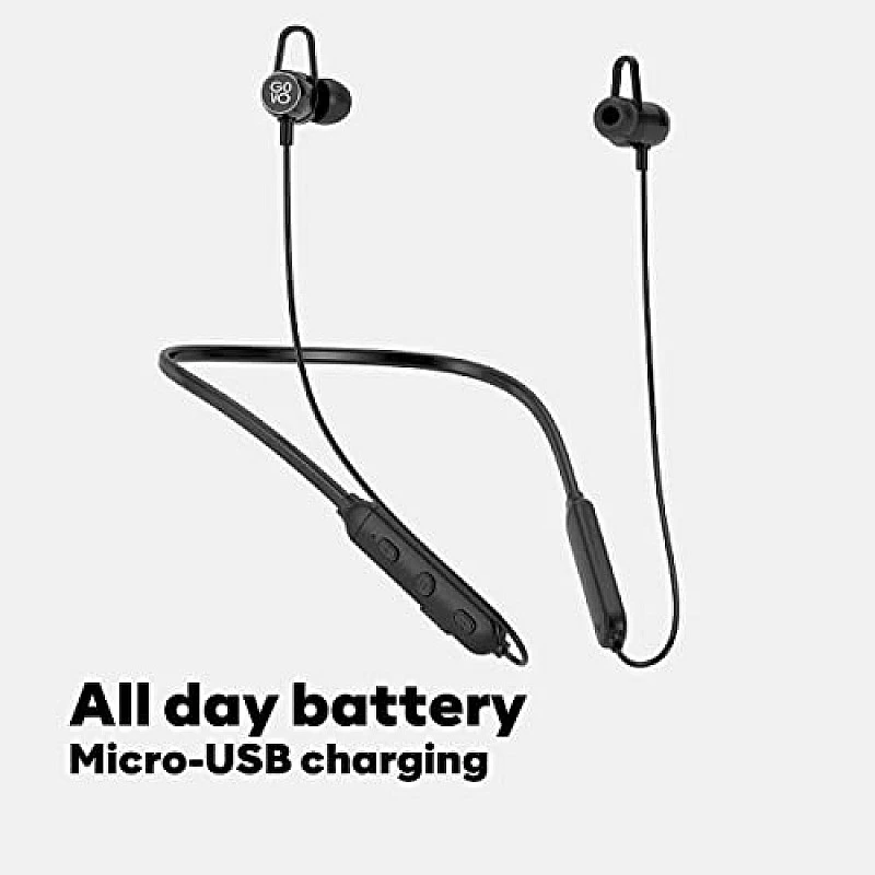 GOVO GOKIXX 421 Bluetooth Wireless Neckband in Ear Earphone with Mic (Platinum Black) GOVO GOKIXX 421 Bluetooth Wireless Neckband in Ear Earphone with Mic (Platinum Black)