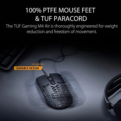 ASUS TUF USB Gaming M4 Air Lightweight Wired Gaming Mouse with 16, 000 DPI Sensor, six programmable Buttons