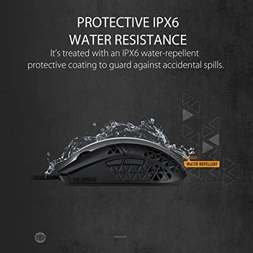 ASUS TUF USB Gaming M4 Air Lightweight Wired Gaming Mouse with 16, 000 DPI Sensor, six programmable Buttons