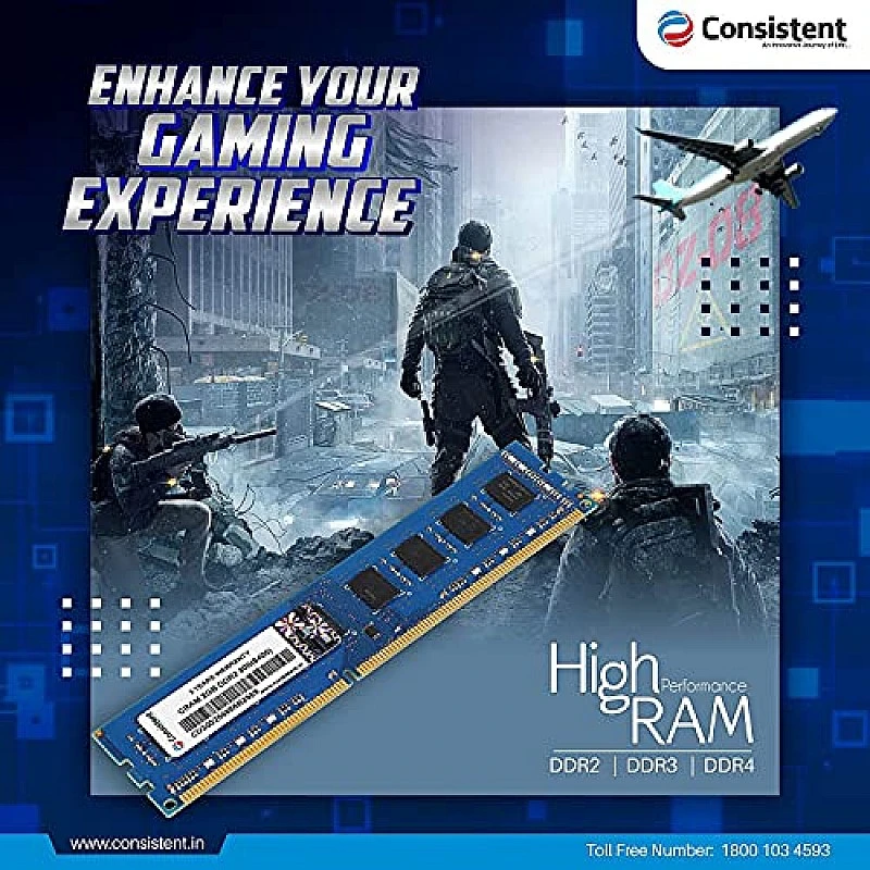 Consistent - 4GB DDR3 RAM 1600MHz Desktop Memory Consistent - 4GB DDR3 RAM 1600MHz Desktop Memory