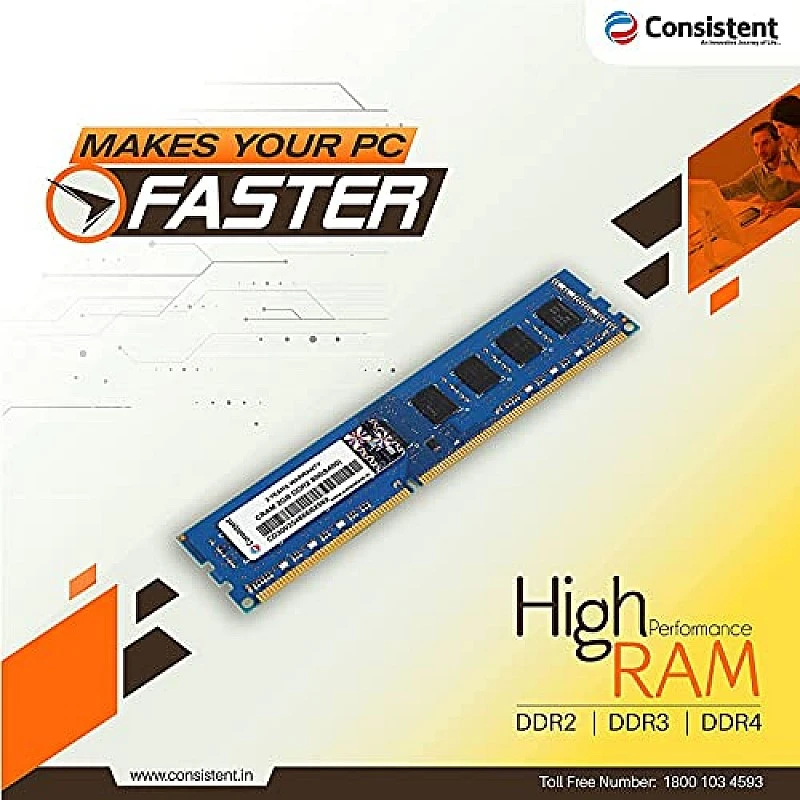 Consistent - 4GB DDR3 RAM 1600MHz Desktop Memory Consistent - 4GB DDR3 RAM 1600MHz Desktop Memory