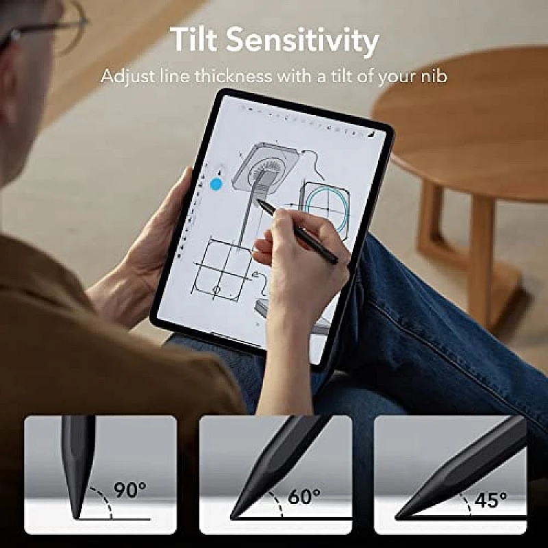 ESR for Apple iPad Pencil with Tilt Sensitivity, Stylus Pen for Apple iPad 10 9 8 7 6, iPad Pro 11 12.9,Black ESR for Apple iPad Pencil with Tilt Sensitivity, Stylus Pen for Apple iPad 10 9 8 7 6, iPad Pro 11 12.9,Black