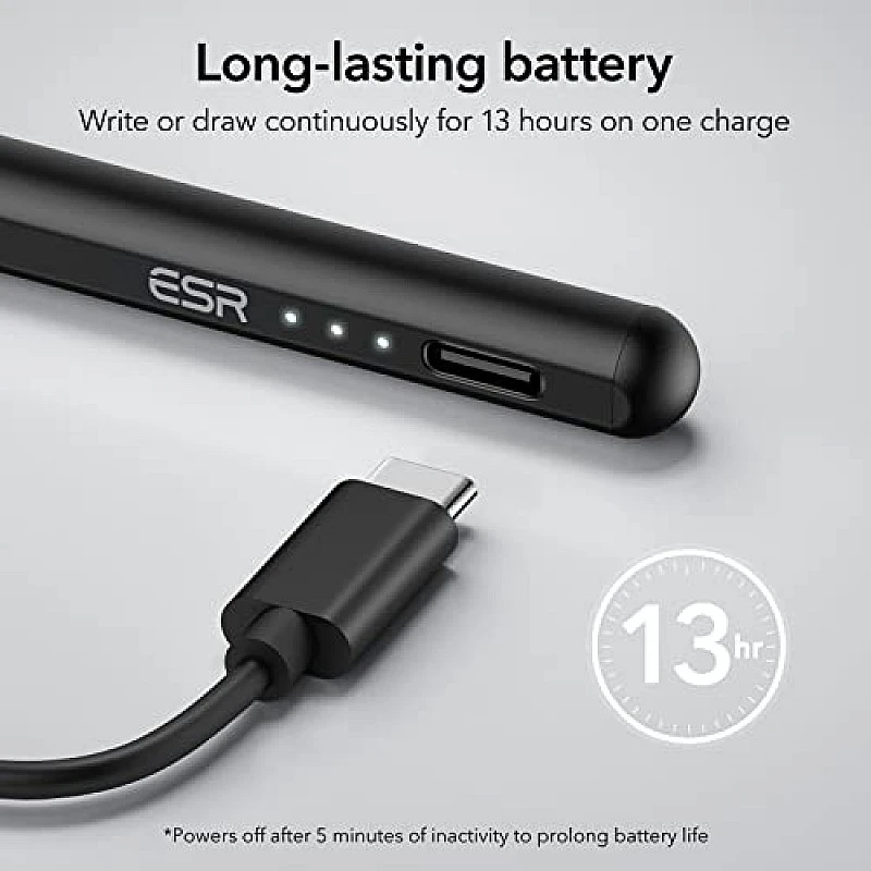 ESR for Apple iPad Pencil with Tilt Sensitivity, Stylus Pen for Apple iPad 10 9 8 7 6, iPad Pro 11 12.9,Black ESR for Apple iPad Pencil with Tilt Sensitivity, Stylus Pen for Apple iPad 10 9 8 7 6, iPad Pro 11 12.9,Black