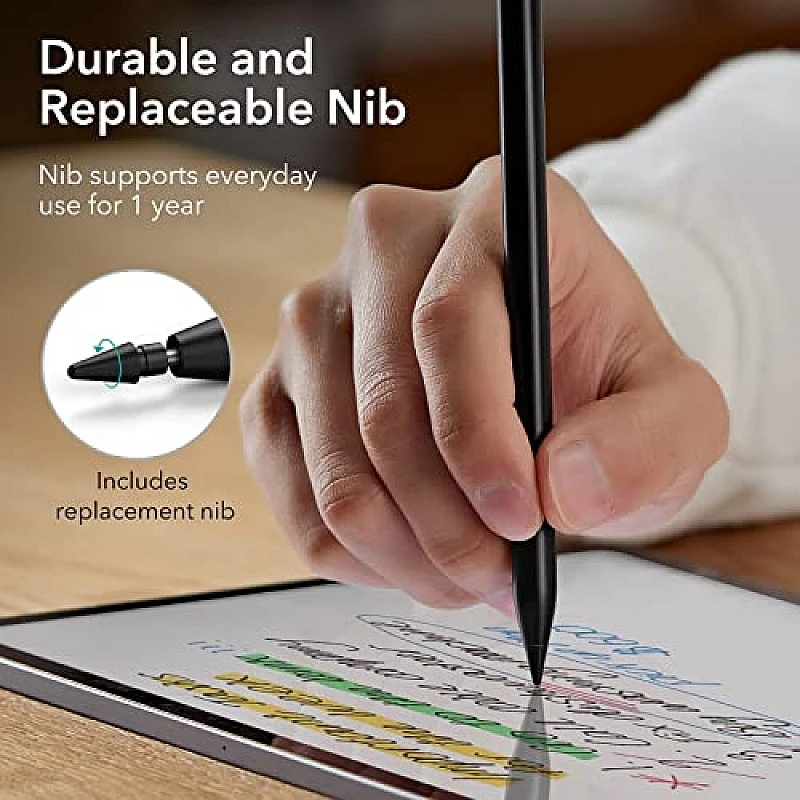 ESR for Apple iPad Pencil with Tilt Sensitivity, Stylus Pen for Apple iPad 10 9 8 7 6, iPad Pro 11 12.9,Black ESR for Apple iPad Pencil with Tilt Sensitivity, Stylus Pen for Apple iPad 10 9 8 7 6, iPad Pro 11 12.9,Black