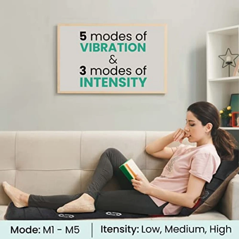AGARO M8754 Massage Mat with Lukewarm Heat-10 Motors Vibrating Massage Mattress Pad with 2 Heating Pads for Back Grey AGARO M8754 Massage Mat with Lukewarm Heat-10 Motors Vibrating Massage Mattress Pad with 2 Heating Pads for Back Grey