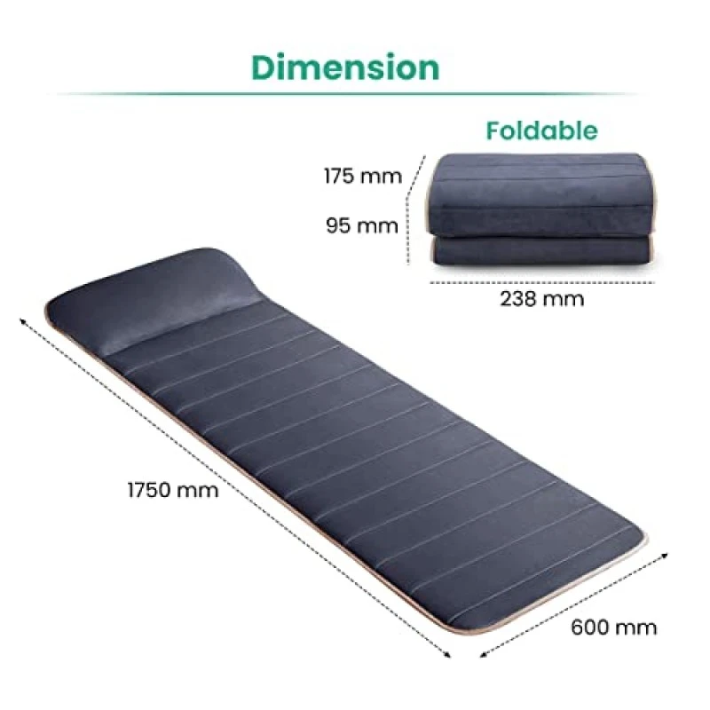 AGARO M8754 Massage Mat with Lukewarm Heat-10 Motors Vibrating Massage Mattress Pad with 2 Heating Pads for Back Grey AGARO M8754 Massage Mat with Lukewarm Heat-10 Motors Vibrating Massage Mattress Pad with 2 Heating Pads for Back Grey