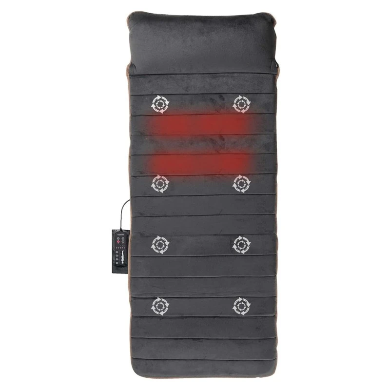 AGARO M8754 Massage Mat with Lukewarm Heat-10 Motors Vibrating Massage Mattress Pad with 2 Heating Pads for Back Grey AGARO M8754 Massage Mat with Lukewarm Heat-10 Motors Vibrating Massage Mattress Pad with 2 Heating Pads for Back Grey