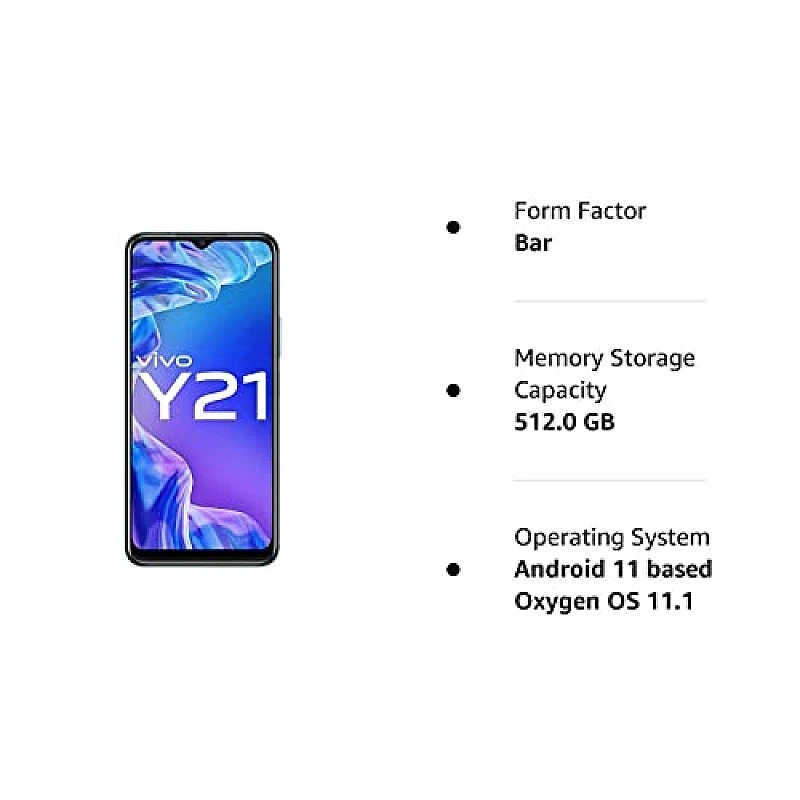 Vivo Y21 2021 (Midnight Blue, 4GB RAM, 64GB Storage) (Refurbished)_