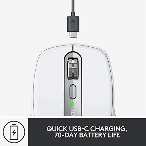 Logitech MX Anywhere 3 Compact Performance Mouse Wireless, 4000DPI Sensor, USB-C, Bluetooth,- Graphite