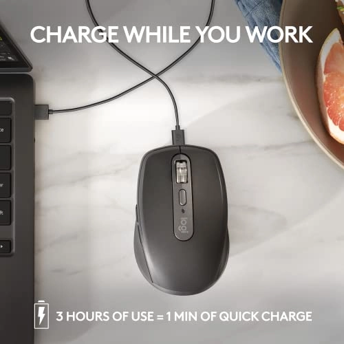 Logitech MX Anywhere 3 Compact Performance Mouse Wireless, 4000DPI Sensor, USB-C, Bluetooth,- Graphite