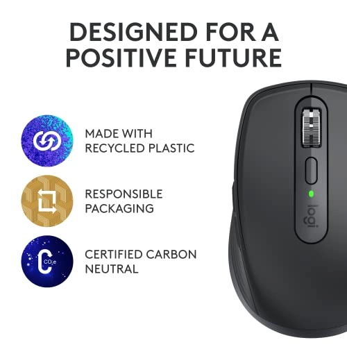 Logitech MX Anywhere 3 Compact Performance Mouse Wireless, 4000DPI Sensor, USB-C, Bluetooth,- Graphite